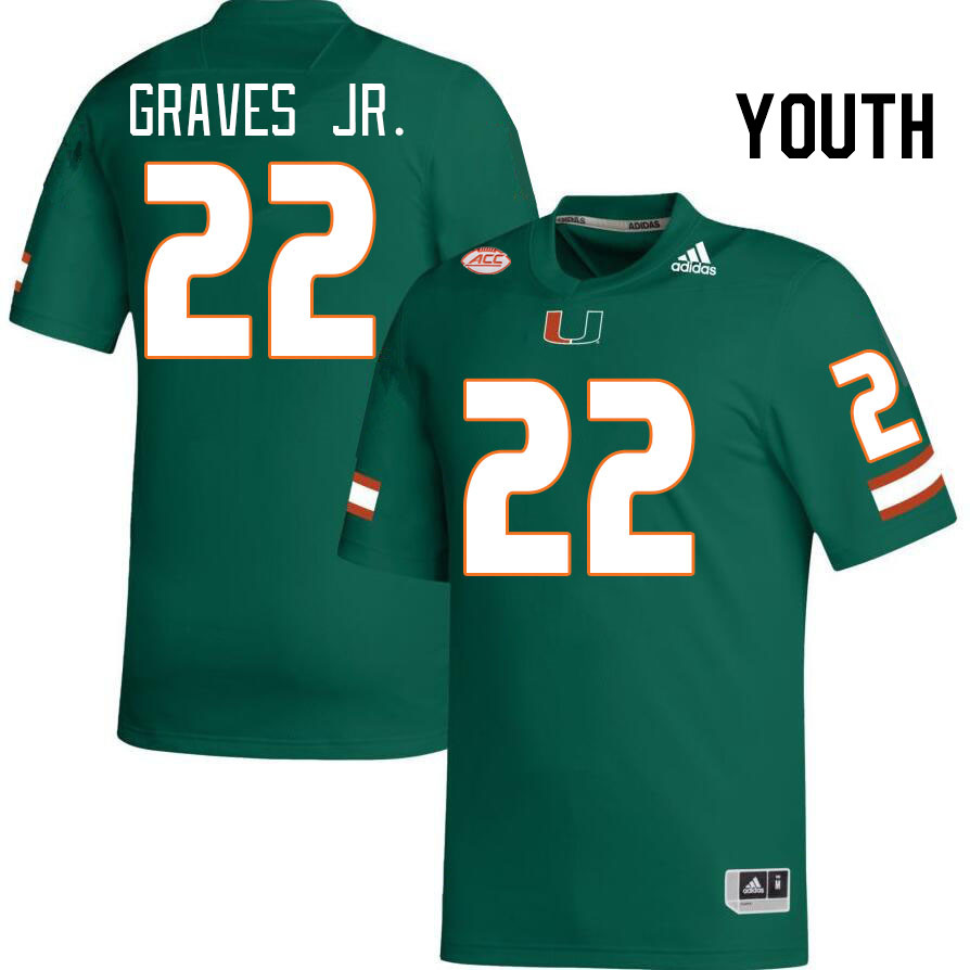 Youth #22 Chris Graves Jr. Miami Hurricanes College Football Jerseys Stitched-Green - Click Image to Close